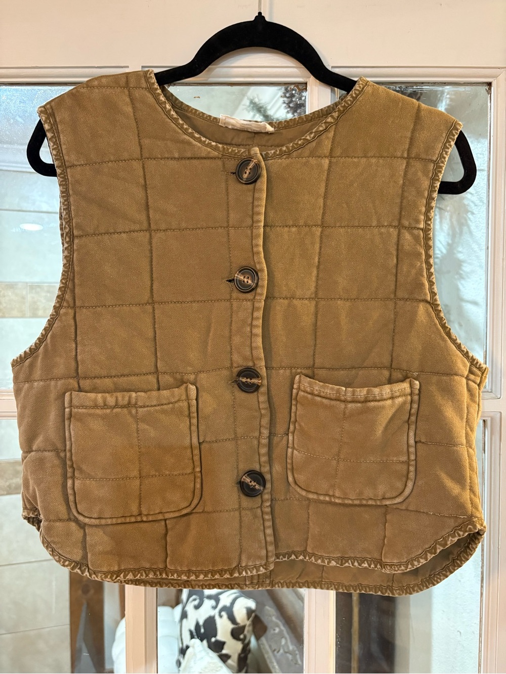 Double Zero Quilted Utility Vest Small Cotton Western Equestrian Farmhouse Cotta - Picture 3 of 7
